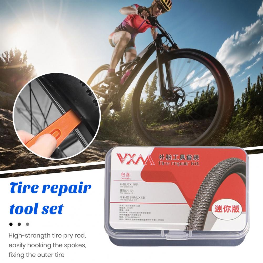 Tire Repair Kit Bike Supplies Compact Portable Bike Tube Tire Repair Tool Set for Motorcycle Bicycle Puncture Repair Universal