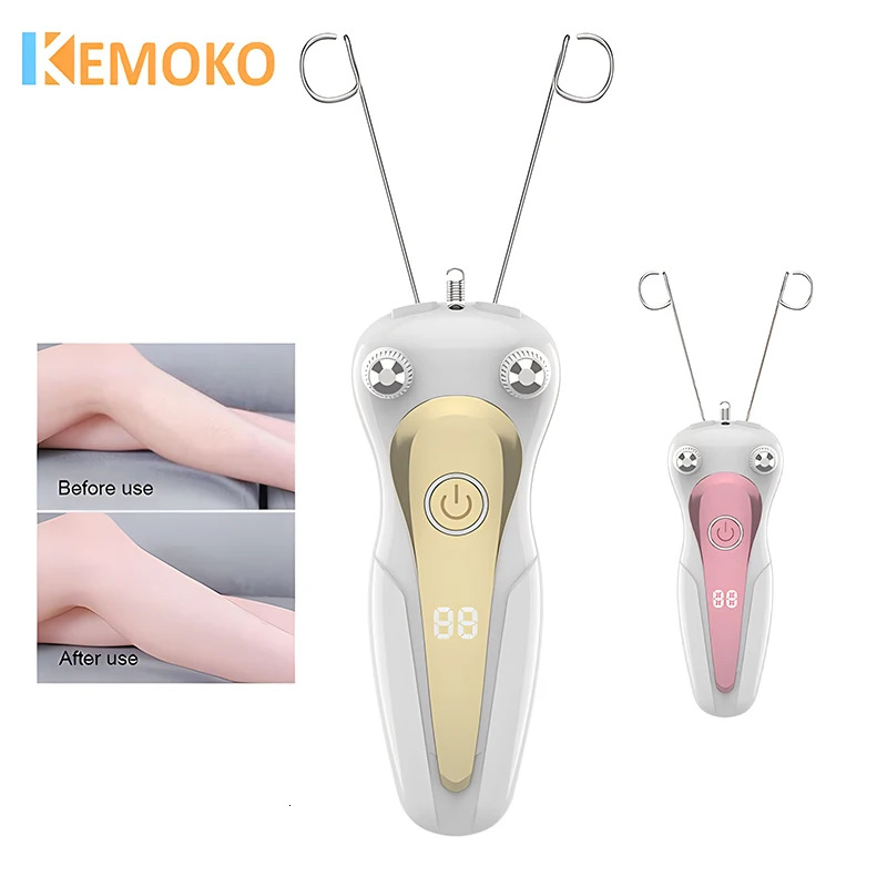 LCD Display Cotton Thread Epilator Electric Women Facial Remover Defeather Instant Hair Removal Threading Depilation F624-40