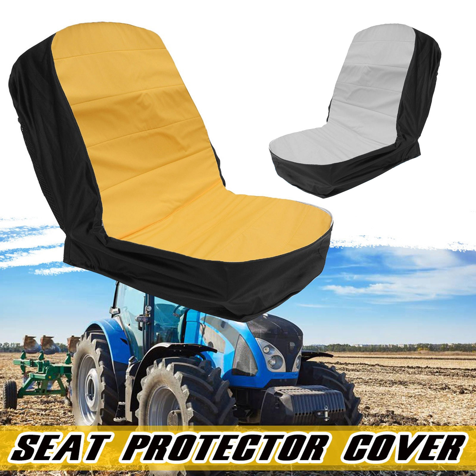 Universal Lawn Mower Tractor Cover with Mesh Storage Pouch Riding Lawn Mower Seat Cover Compatible with ,Cub Cadet,Kubota