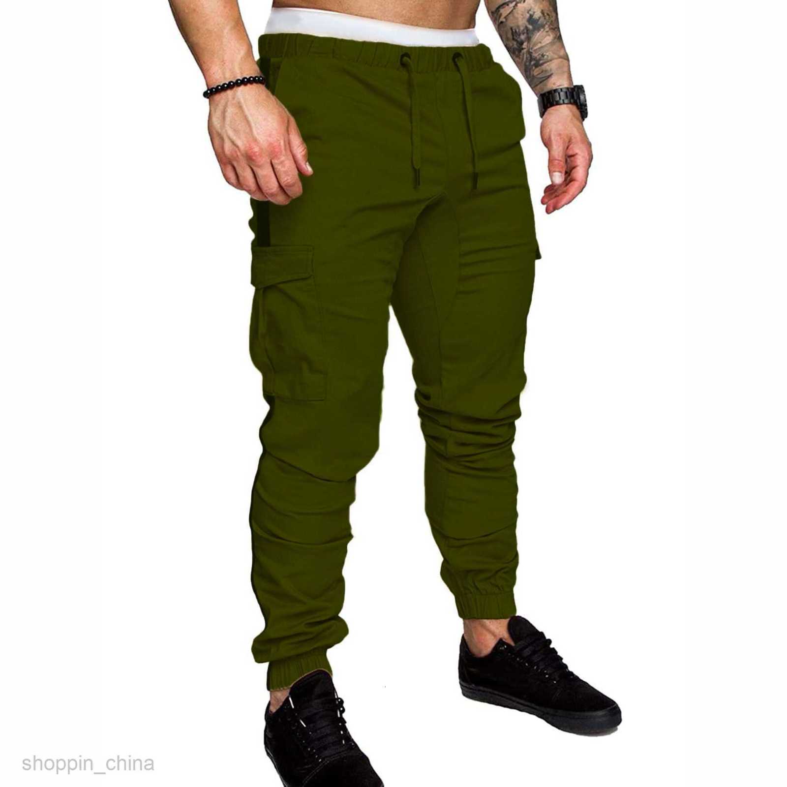 Men's Pants Leisure sports pants size new workwear pants for Male autumn patchwork solid color casual sports loose straight leg pants