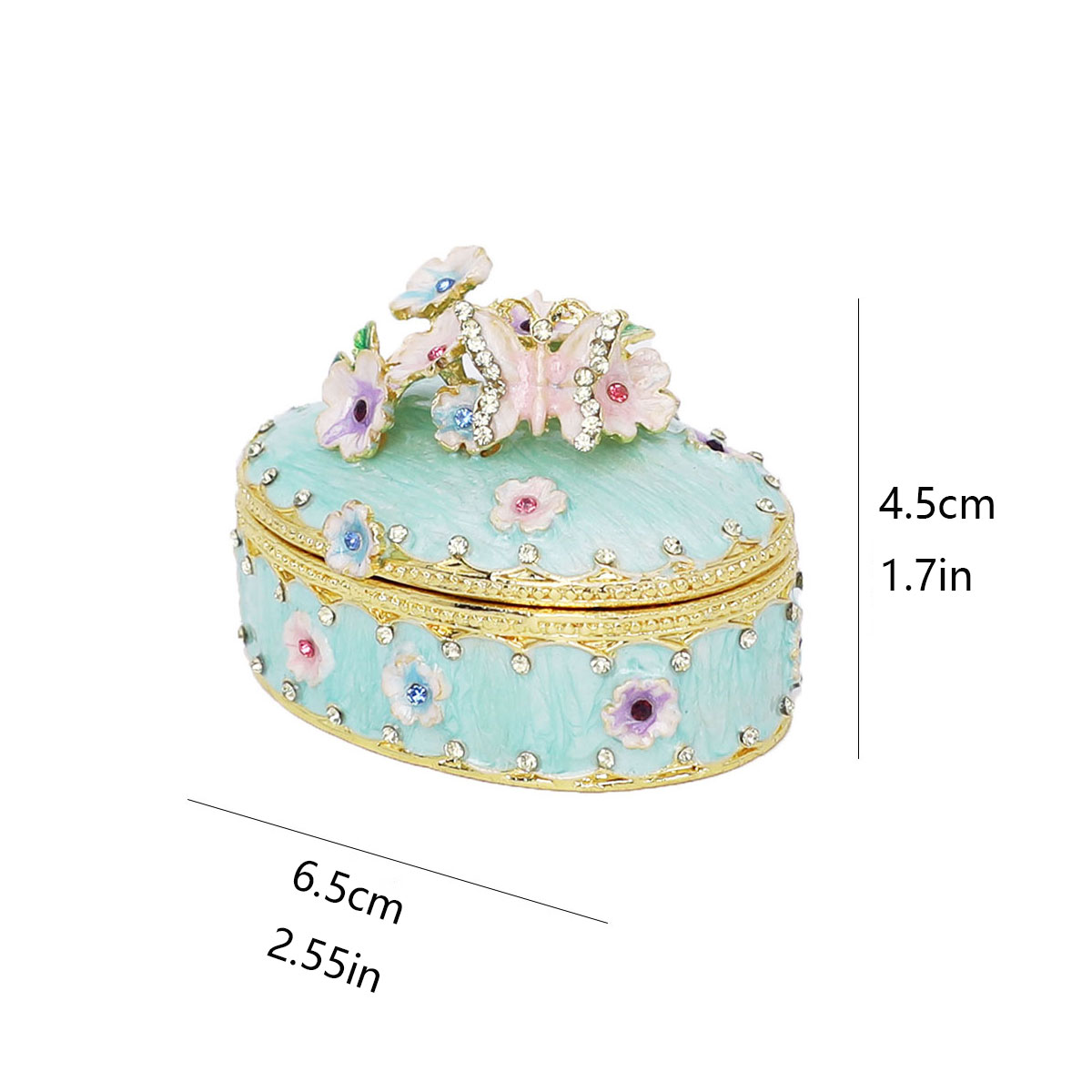 Jewelry Trinket Box Decorative Vintage Style Jewelry Organizer for Women Rhinestones Jewelry Storage Home Decor Unique Gift