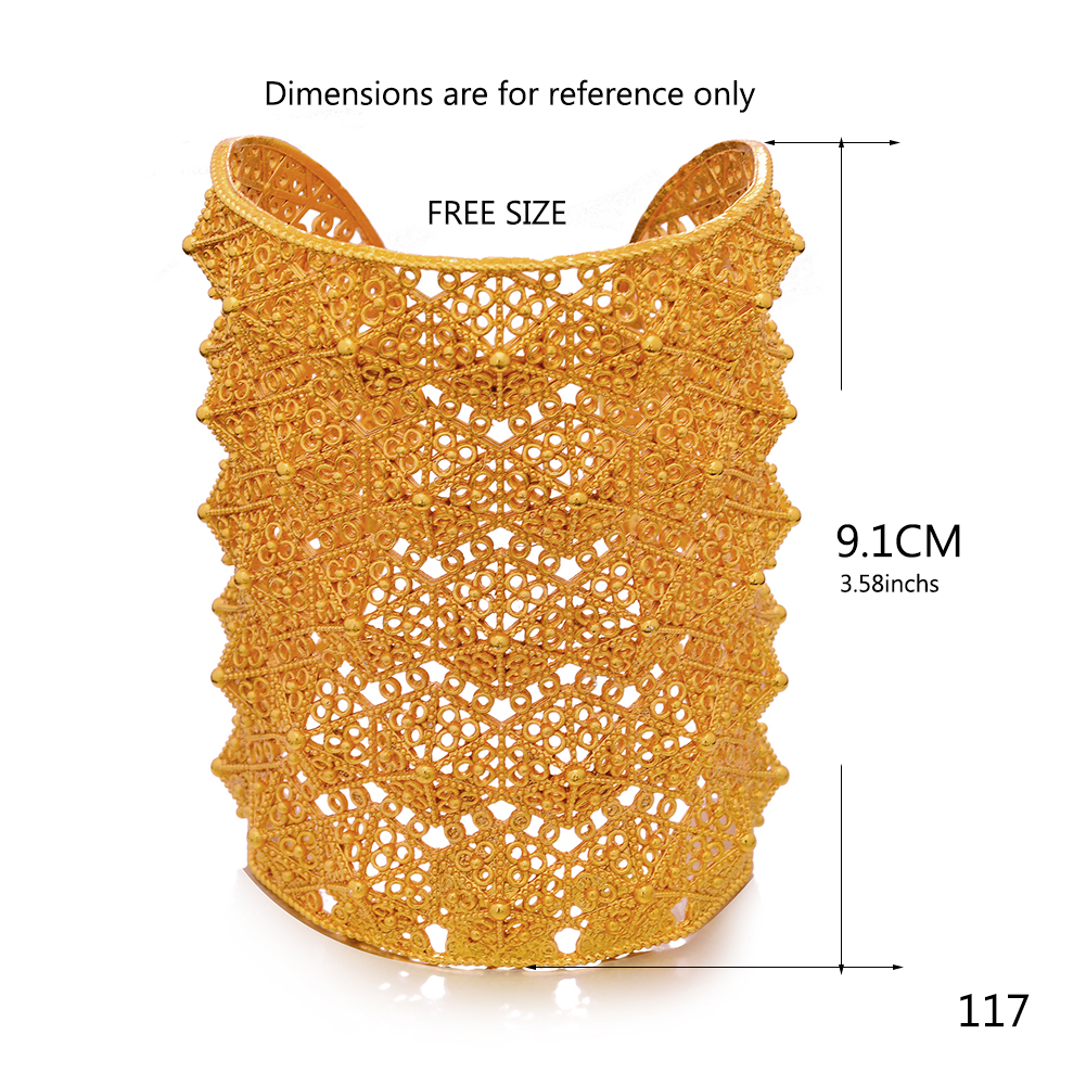 Luxury Gold Color Bangles For Women Dubai Ethiopian Wedding Bangles African Jewelry Arab Middle East Can Open