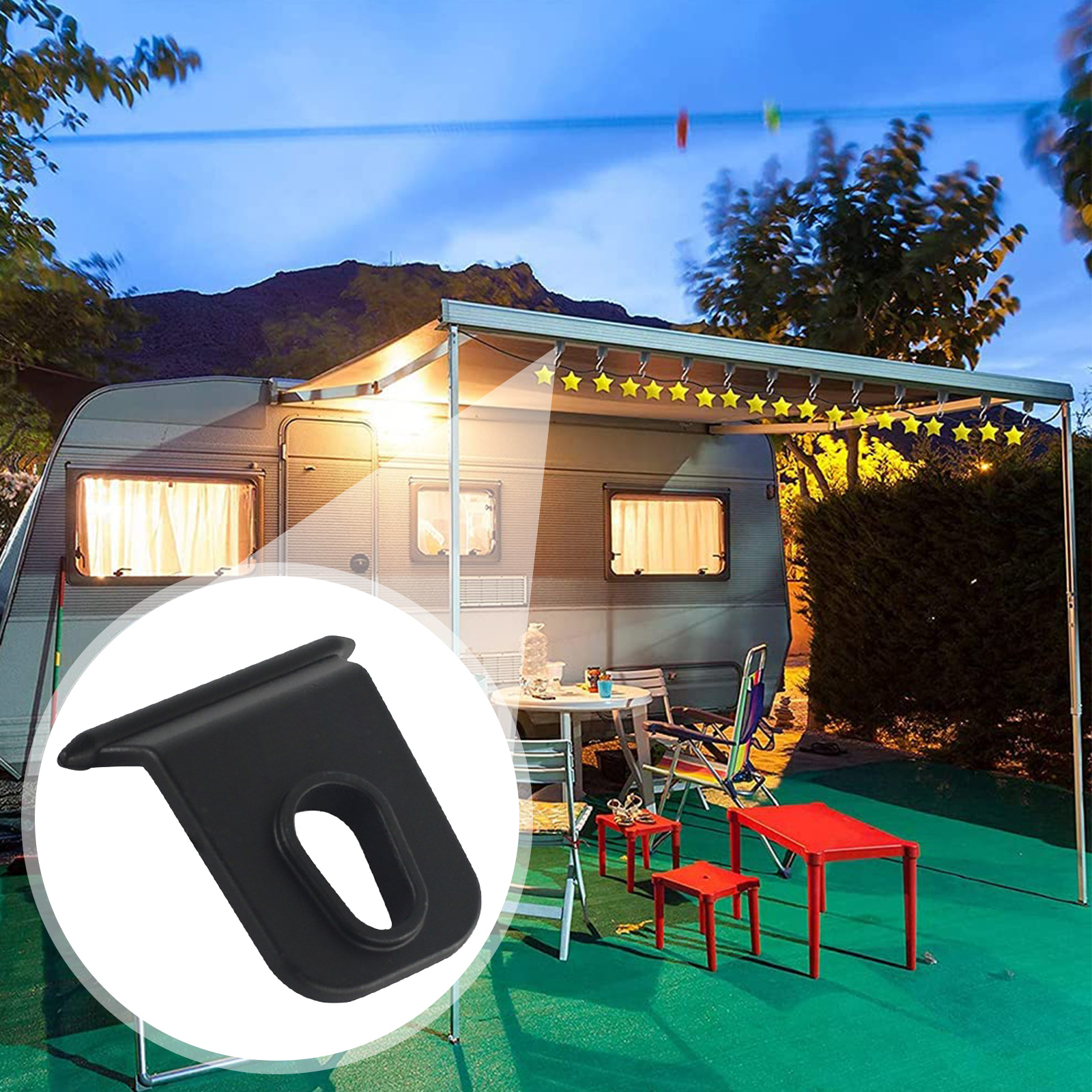 5Pcs RV Awning Hooks Awning Hanger Hook Hanging Clothes Party Light Holder for RV Motorhome Campers Accessories