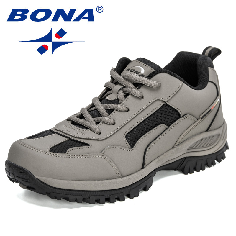 New BONA Designers Non-slip Wear-resistant Breathable Hiking Shoes Men New Outdoor High-quality Jogging Walking Shoe Manscuo 30f9