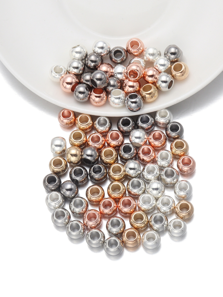 20-100pcs 6 8 10 12 14mm CCB Beads Round Large Hole Spacer Beads For DIY Jewelry Making Finding Accessories(not metal)