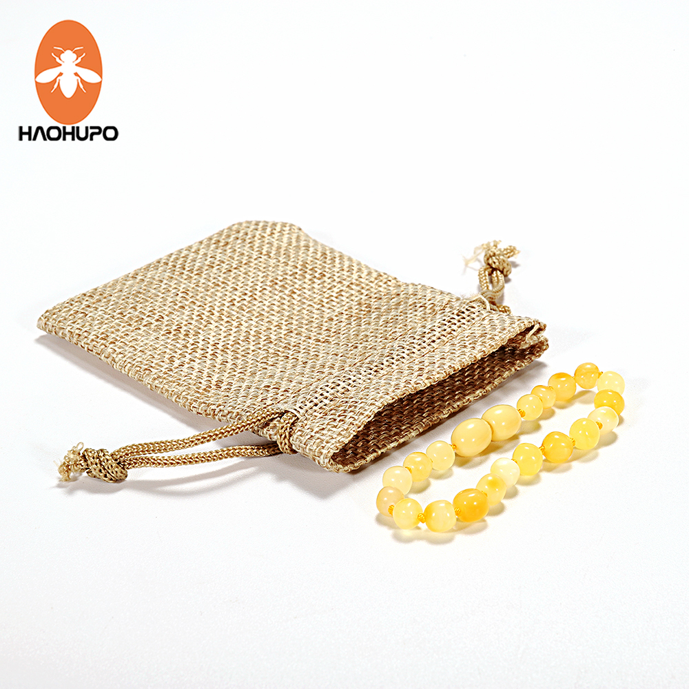 HAOHUPO Honey Amber Bracelets for Baby Anklets 14cm-20 cm Handmade Original Jewelry Baltic Ambar Beads for Women Adults gifts