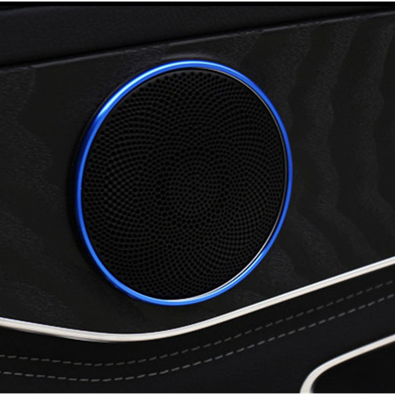 Aluminium Car Audio Speaker Car Door Loudspeaker Trim Ring Cover Fit For Mercedes-Benz C Class W205 E class W213 GLC class