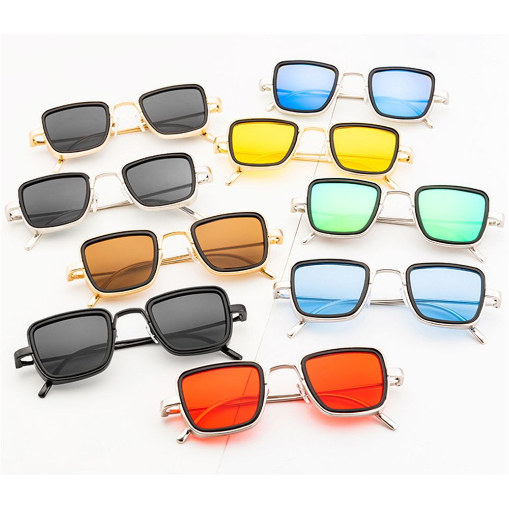 Vintage Metal Steampunk Sunglasses for Men Women Square Sun Glasses Stylish Retro Shades Male Female UV400 Eyewear