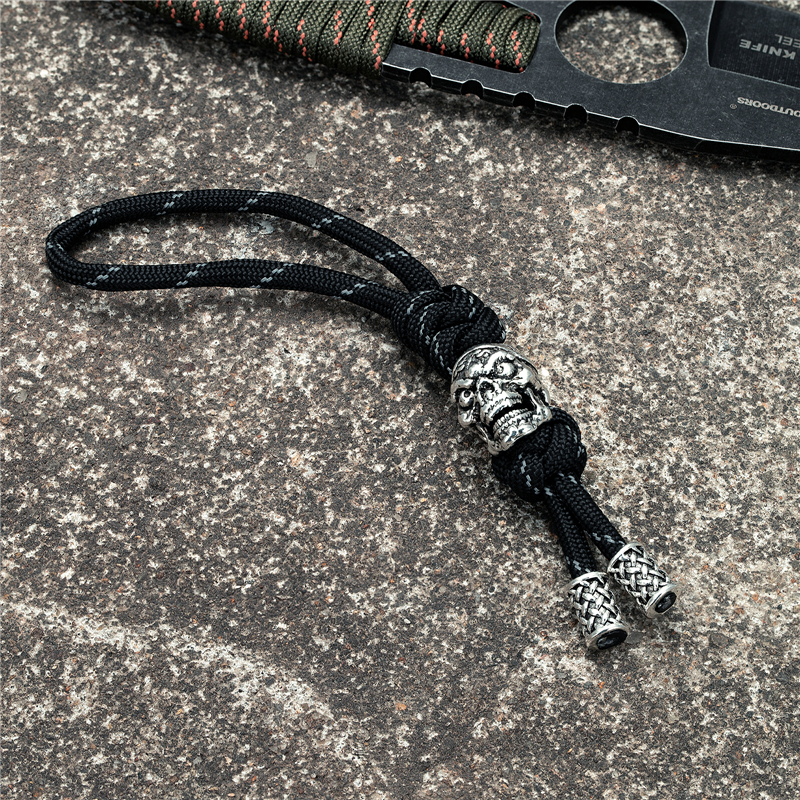 Viking Handmade Braided Rope Keychains Vintage Skeleton Men Women Metal Pendant Skull Accessories Keyring Fashion Jewelry Gifts