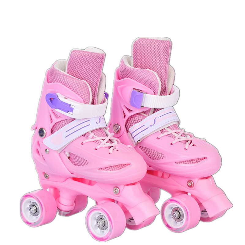 2 In 1 Roller Skates Adjustable Skating Shoes With 8pcs Inline Wheels Converts Double-Row Skate Replacements Kids Skate Shoes