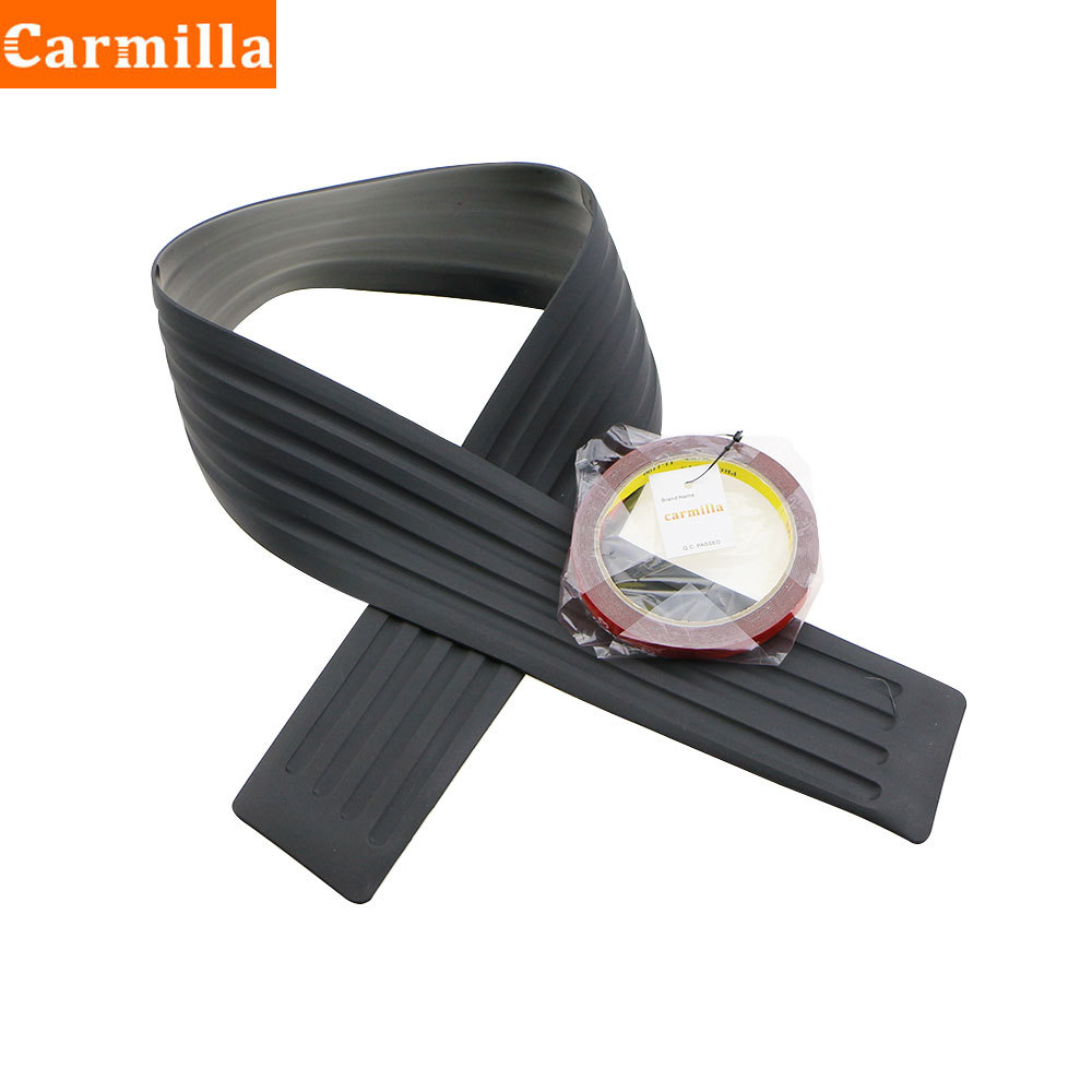 Carmilla Car Trunk Door Sill Plate Protector Rear Bumper Guard Rubber Pad Trim Cover Strip for Ford Ecosport 2018-2020