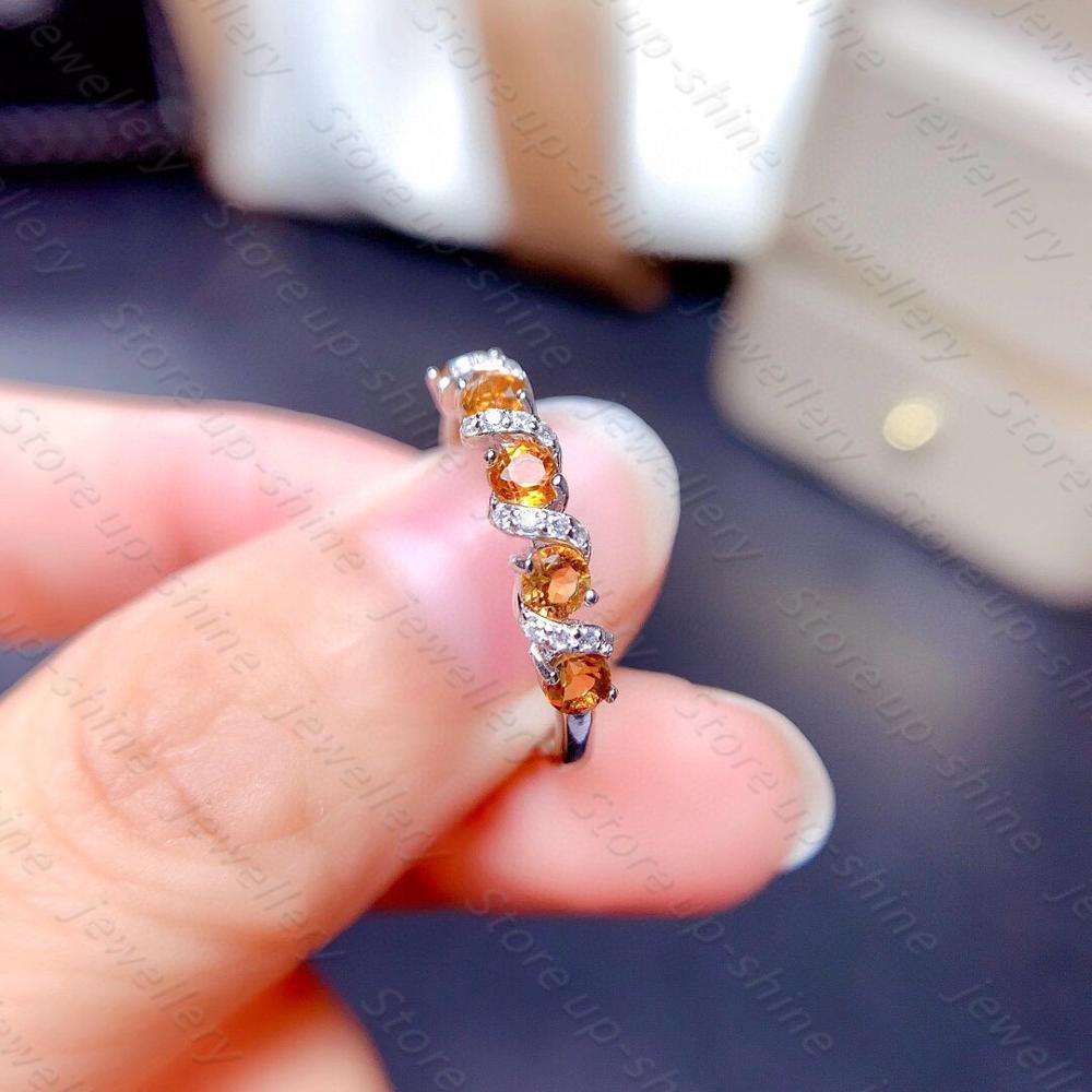 Hot sale style natural citrine ring 925 silver women's ring engagement ring shiny atmosphere style