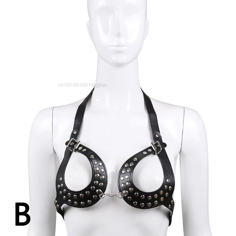 Sexy Bra Leather Underwear Breast Corset Training Flirting Bondage Gear Set Sex Flogger Flogger Slaves Cosplay Stripper Clothes