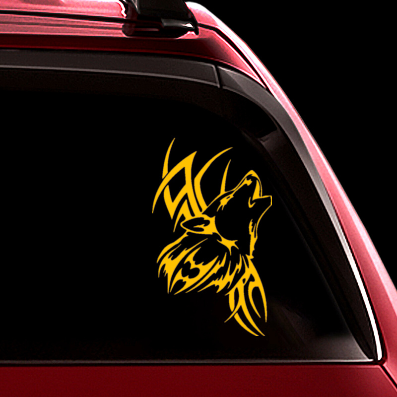 CS-1733# Roaring Wolf funny car sticker waterproof vinyl decal for auto car stickers styling removable car decor