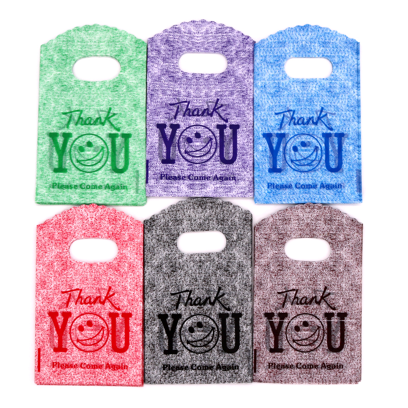 Hot Sale 50Pcs/Lot 9x15cm Mini Colorful Plastic Bags Earrings Charms Jewelry Packaging Bags With Handle Nice Candy Gift Bag