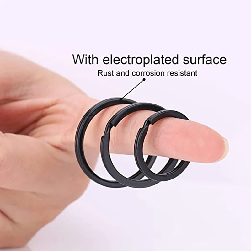 12PCS Flat Key Rings Round 30mm Diameter Metal Keychain Rings Split Keyrings Flat Ring for Home Car Office Keys Attachment