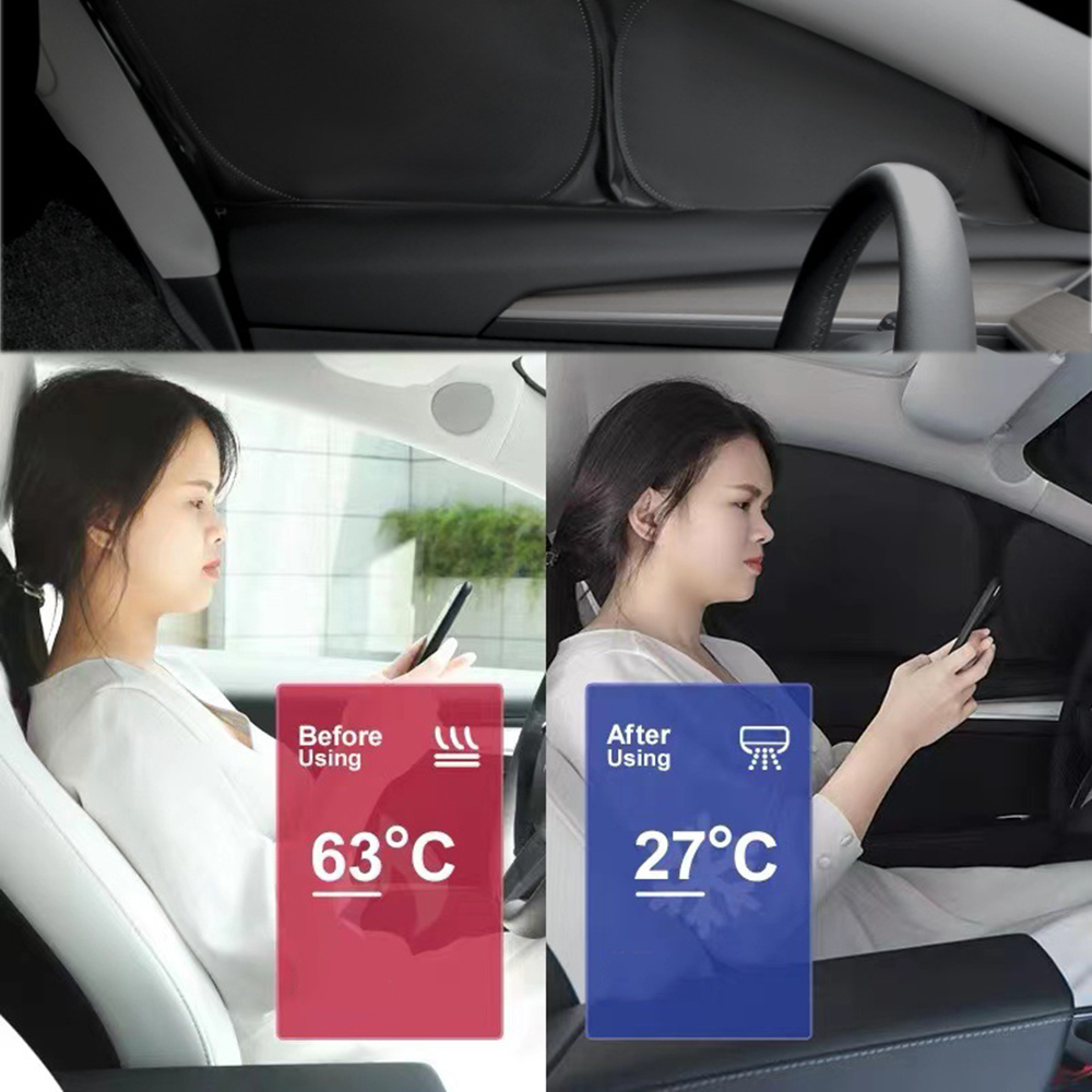 Car Privacy Window Screen SunShade Side Window Sunshade Front Rear Windshield with Storage Bag for Tesla Model Y accessories