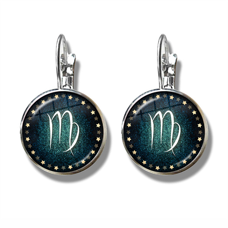 Aries/Taurus/Gemini/cancer/LEO/Virgo/Libra/Scorpio/Sagittarius/Capricorn/Aquarius/Pisces 12 Constellations French Hook Earrings
