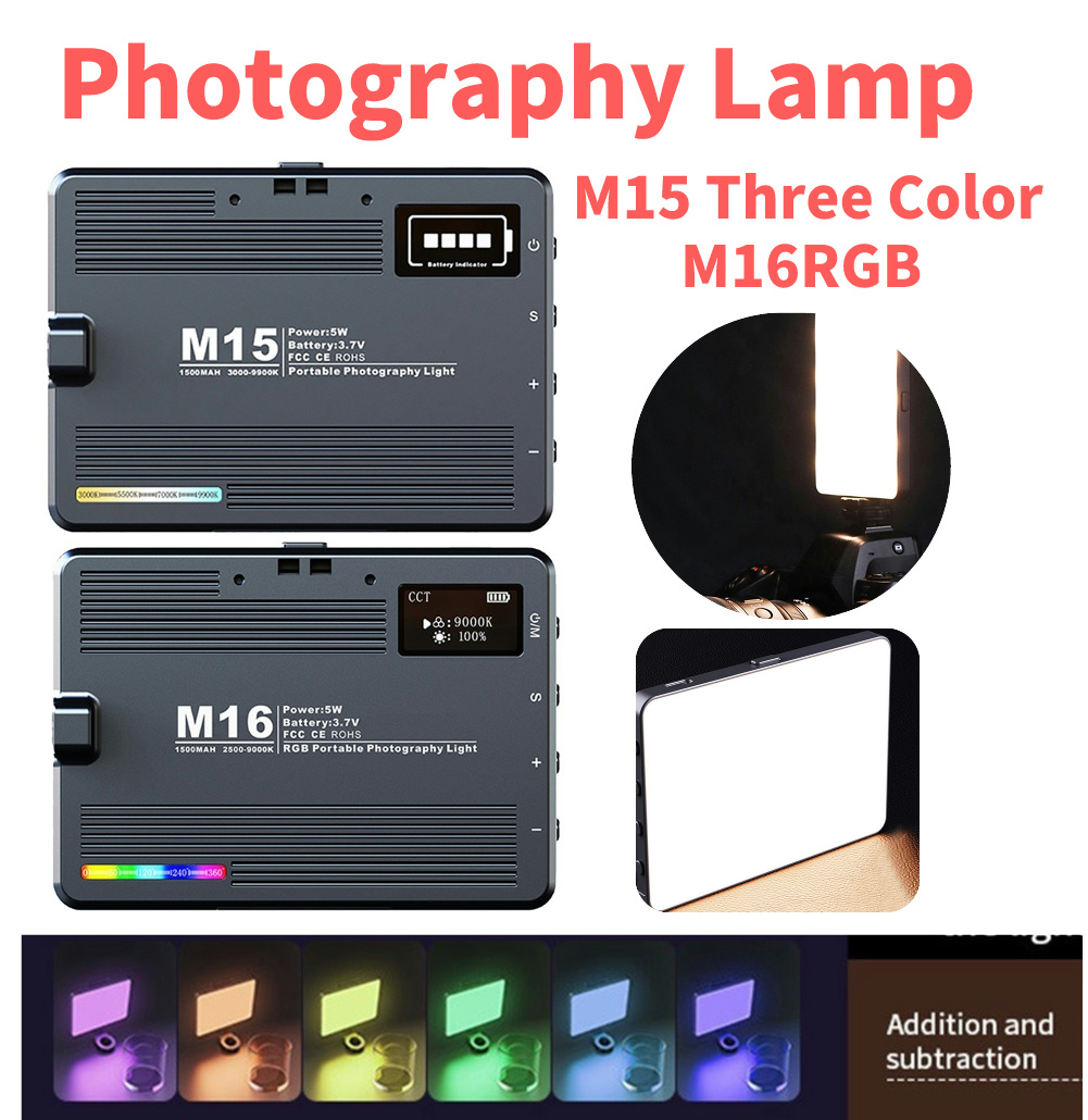 Pocket LED Selfie Light 1500mAh LED Video Light Dimmable Photography Lamp Type-C Rechargeable RGB Camera LED for Phones Laptop