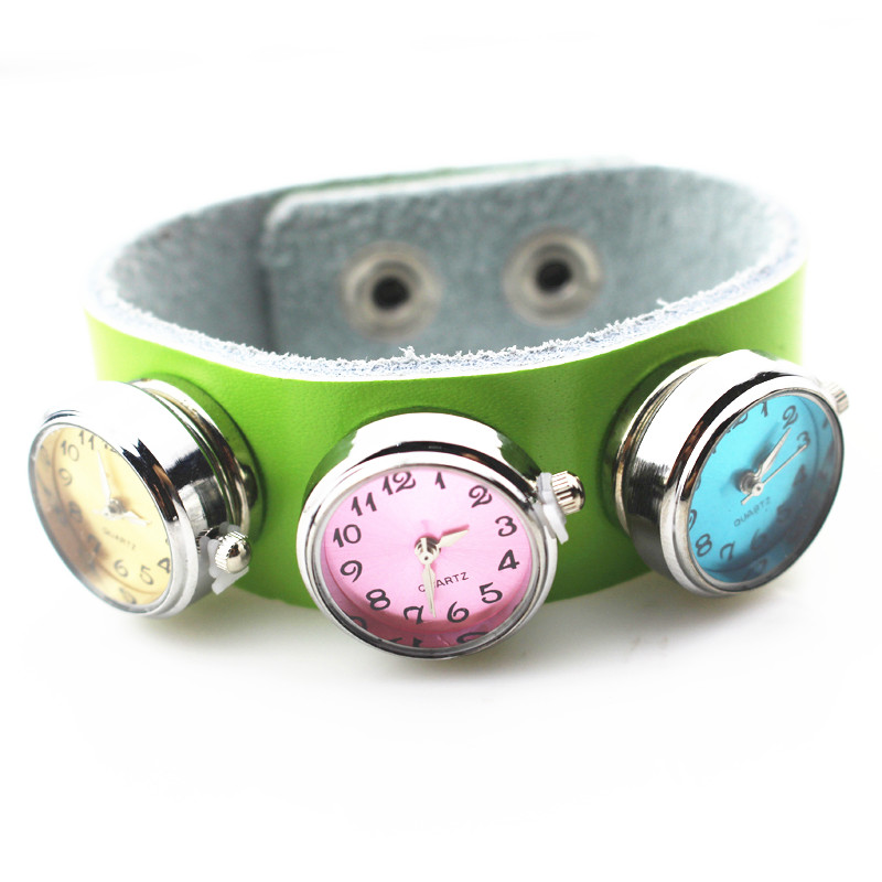 10pcs/lot 20mm white wrist watch snap buttons charms DIY women18mm Ginger Bracelet&bangles snap jewelry