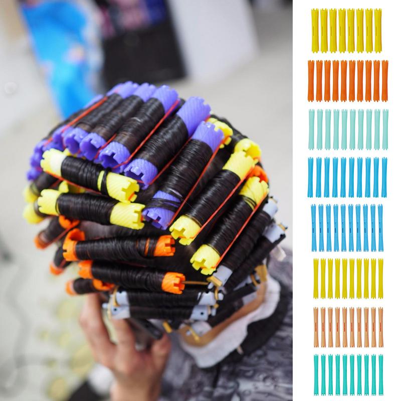78pcs/set Hair Perm Rods Hair Curler No Heat Hair Rollers Curling Rod Lazy Curls Rods Wave Formers Hair Styling Tools