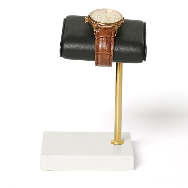 Leather Watch Organizer Display Stand Marble Base Watch Stand Holder Jewelry Bangles Rest Organizer Display Rack Present U4LF