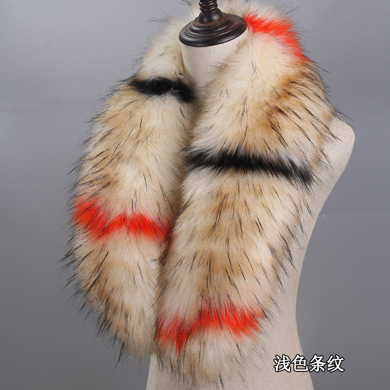 2023 100% High Quality Faux Fur Collar For Women Men Children 50cm 75cm 90cm Fur Scarf Winter Jackets Hood Warm Fluffy Decor