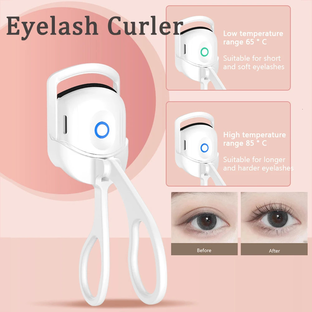 Electric Heated Eyelash Curler Eyelashes Curls Thermal Eyelash Curler USB Rechargeable Mini Long Lasting Makeup Tool Beauty Tool 240621