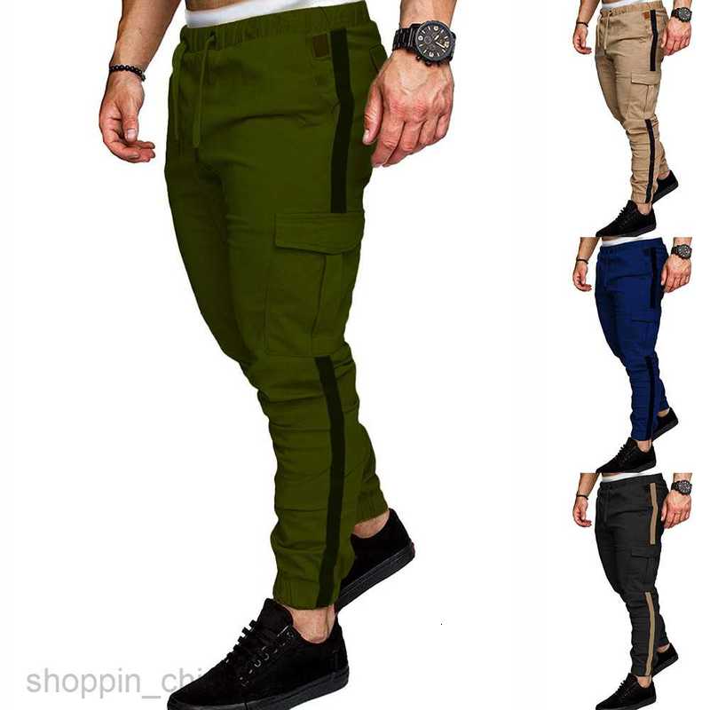Men's Pants Leisure sports pants size new workwear pants for Male autumn patchwork solid color casual sports loose straight leg pants