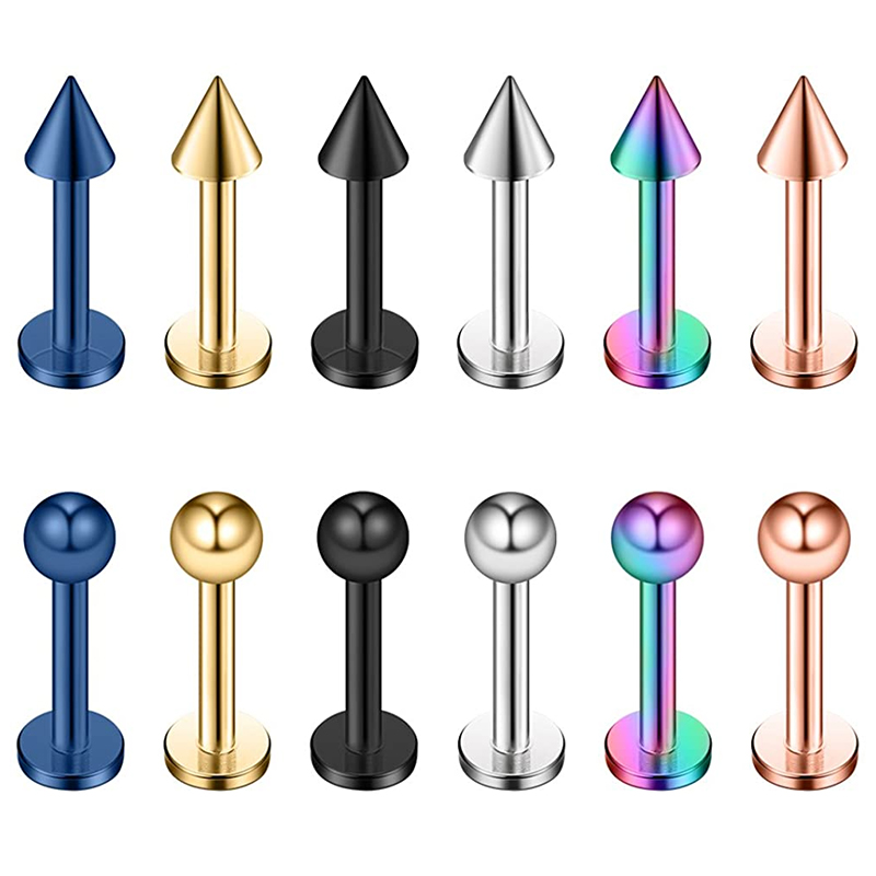 5Pcs Titanium Nose Ring Tongue Piercing Industrial Piercing Lip Piercings Cartilage Earring Eyebrow Rings Helix Piercing Jewelry