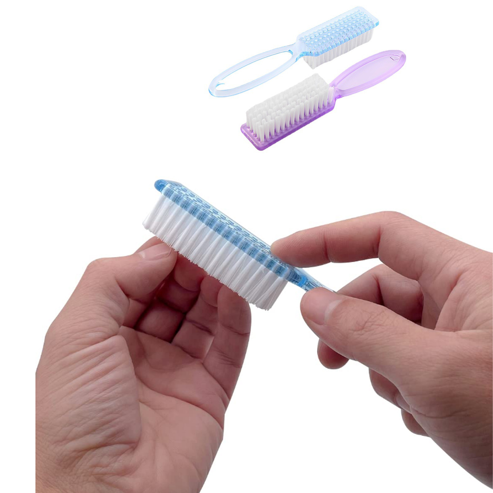 Handle Grip Nail Brush Cleaner Fingernail Scrub Hand Cleaning Brushes Soft Stiff Bristles Scrubber Manicure Tool Foot Toes Care