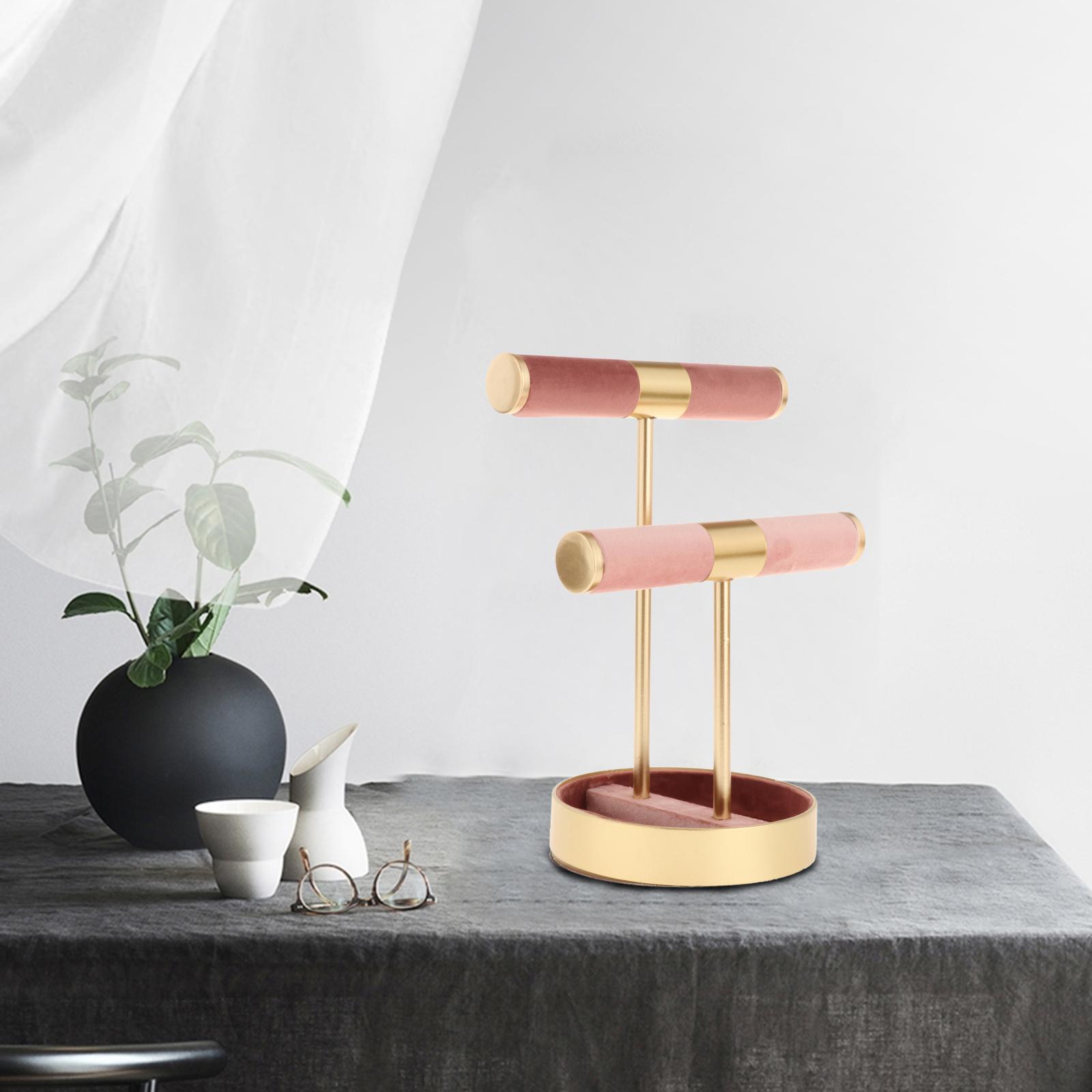 Jewelry Display T Bar Shelf Earring Studs Necklace Bracelet Hanging Stand Organizer Holder Desktop Bedroom Home Store Decoration