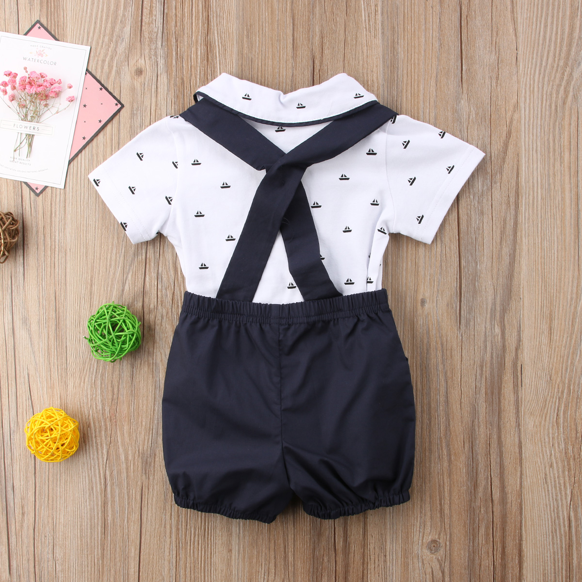 New Gentalman Newborn Kid Baby Boy Outfit Clothes Jumpsuit Bodysuit+Pants Overall 2Pcs Set Children Summer Clothing