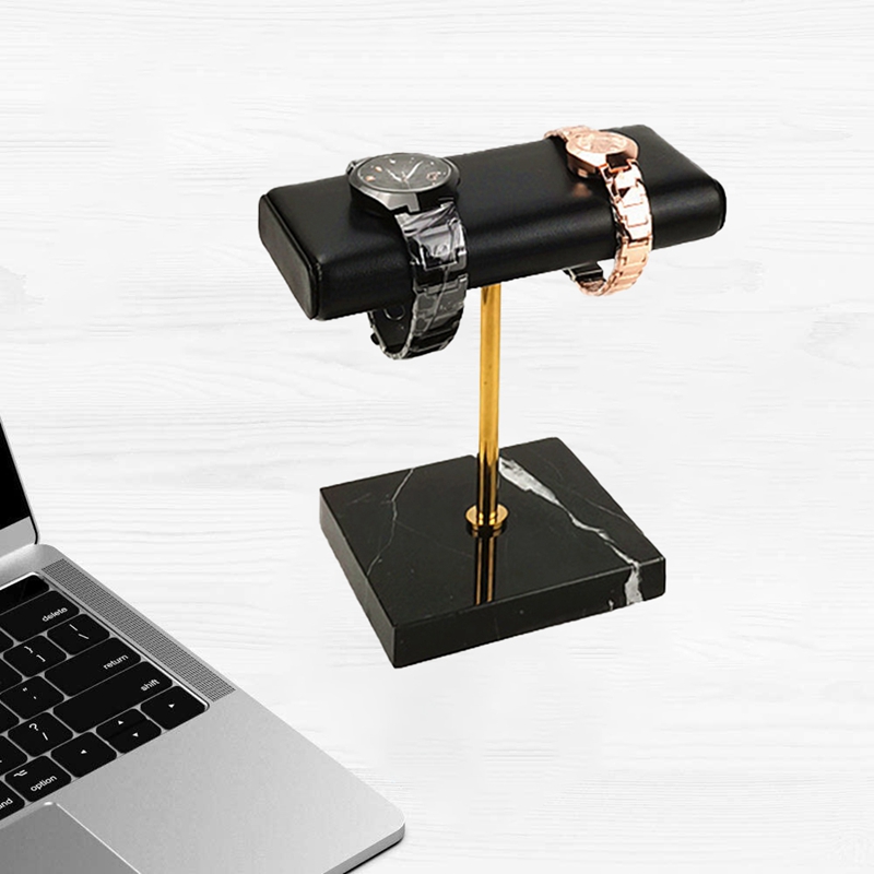 Black Marble Base Watch Stand Gold Metal Rod Display Props Bracelet Jewelry Lengthen Placement Stand