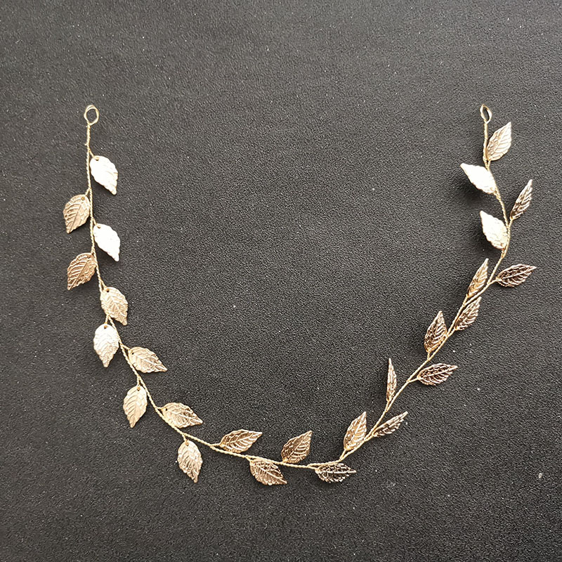 SLBRIDAL Handmade Ins Baroque Style Alloy Leaf Pearl Bridal Hair Vine Headband Wedding Headpieces Hair accessories Women Jewelry