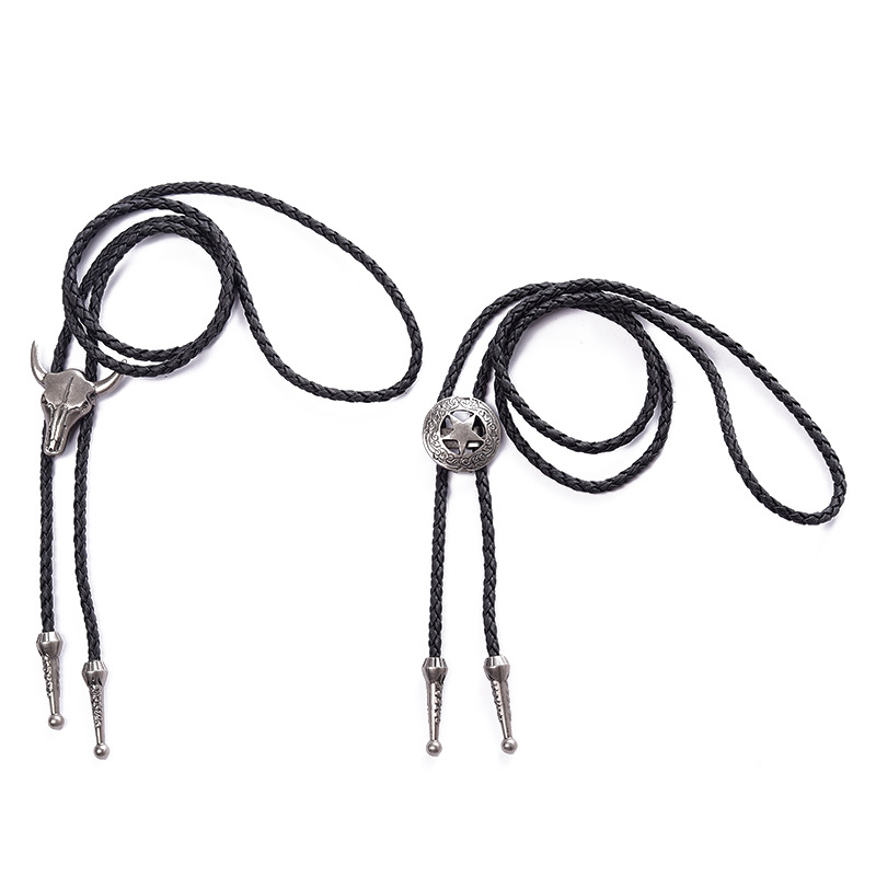 Men Accessories Pendant Long Sweater Chain Tie Leather Rope Men Women Couple Necklace Angel Wings Bolo Tie Ties for Men Gifts