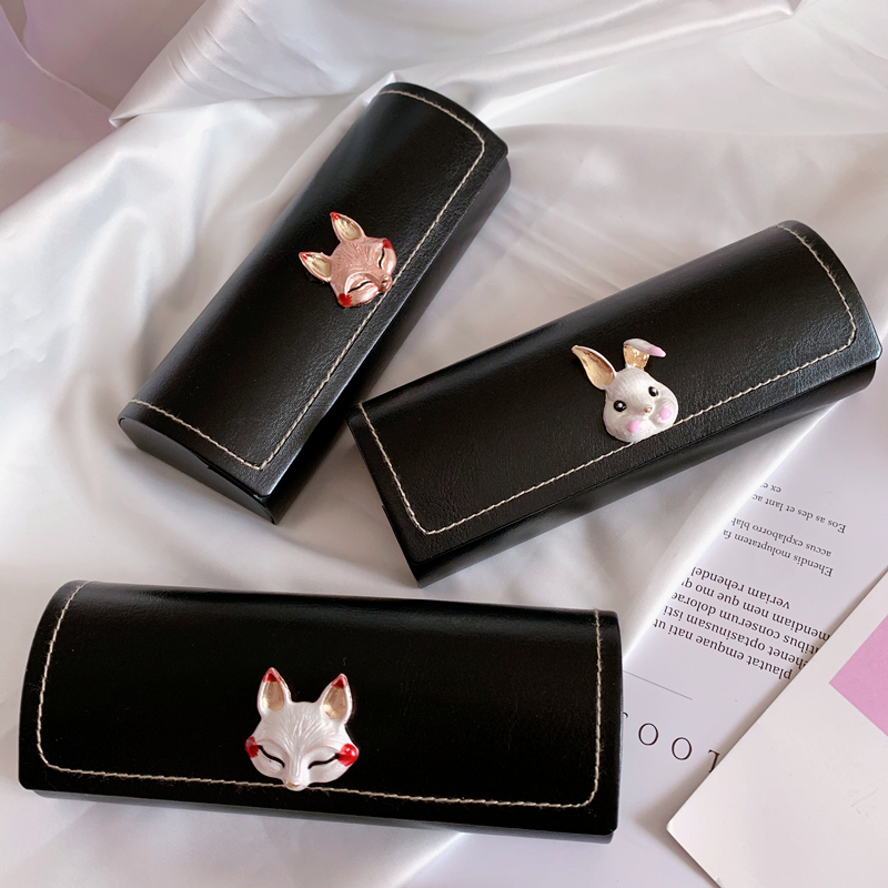 Lovely Animal Leather Glasses Case For Women Waterproof Hard Frame Eyeglass Case Reading Glasses Box Eyewear Spectacle Cases