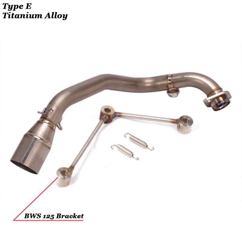 Motorcycle Exhaust Full Systems Modified Titanium Alloy Connect Link Tube Front Link Pipe For Yamaha BWS 125 CYGNUS-X 125cc