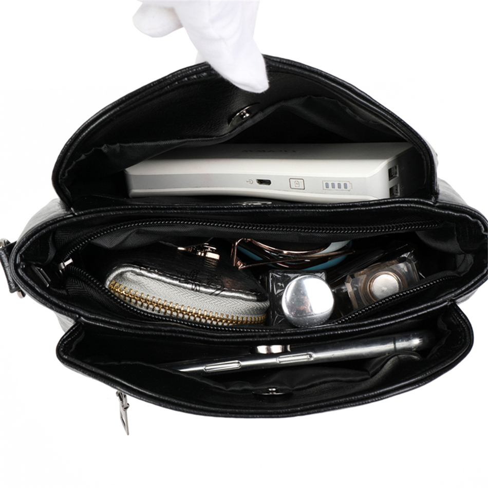 Soft PU Leather Small Crossbody Bags for Women Handbag Purse Multi-Pocket Messenger Bag Designer Casual Shoulder 3 Layers Bolsos