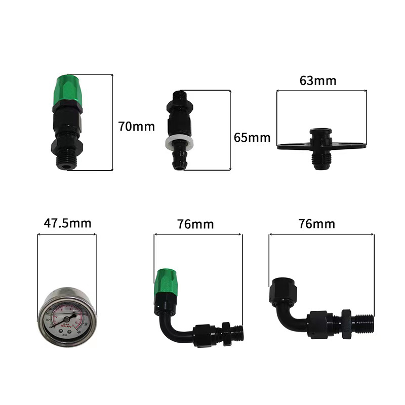 Universal Adjustable Fuel Pressure Regulator Guage Kit Oil Line 100PSI Guage fpr AN6 Oil Hose Fitting EFI Instrument Hot Sale