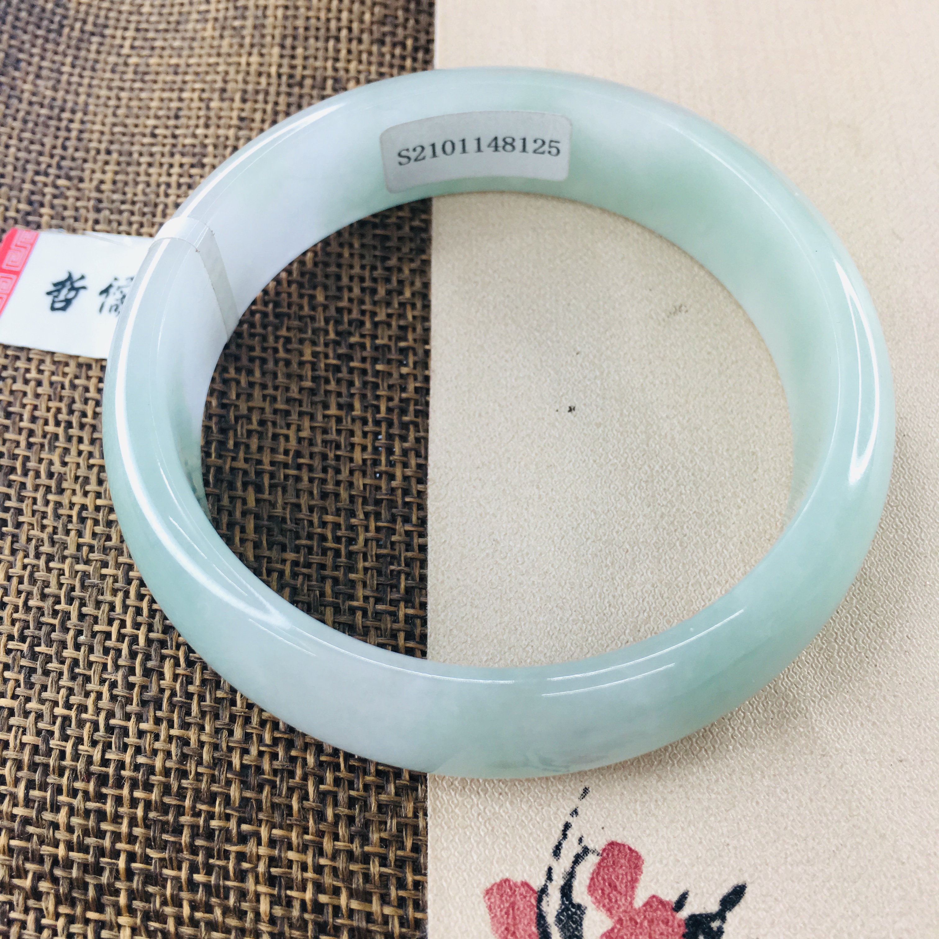 Zheru Jewelry Pure Natural Jadeite Bracelet Natural Ice Floating Blue 54-61mm Female Jade Bracelet Gift Send A-level certificate