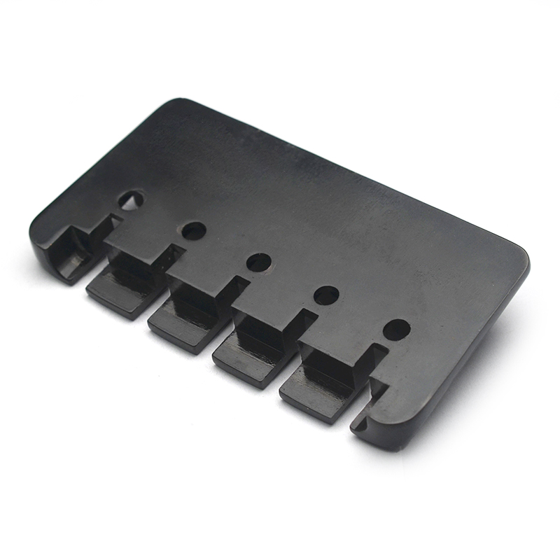 Vintage 5 String Locked Saddle Bass Bridge 95x49.5MM Bottom Through String Spacing 16.5MM Bass Fixed Bridge Black/Gold/Chrome