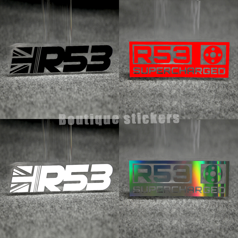Racing Modified Mini R53 Die-cut Hollow Carved Stickers Waterproof KK Material Motorcycle Helmet Bicycle Lathe Bumper Decal