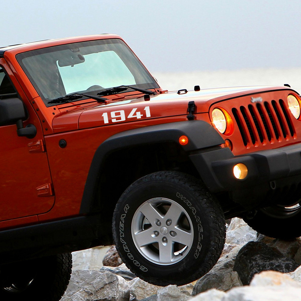 For Jeep Wrangler Renegade Cherokee 1941 75th Anniversary Hood Stripes Decal Vinyl Hood Side Sticker Truck DIY Accessories