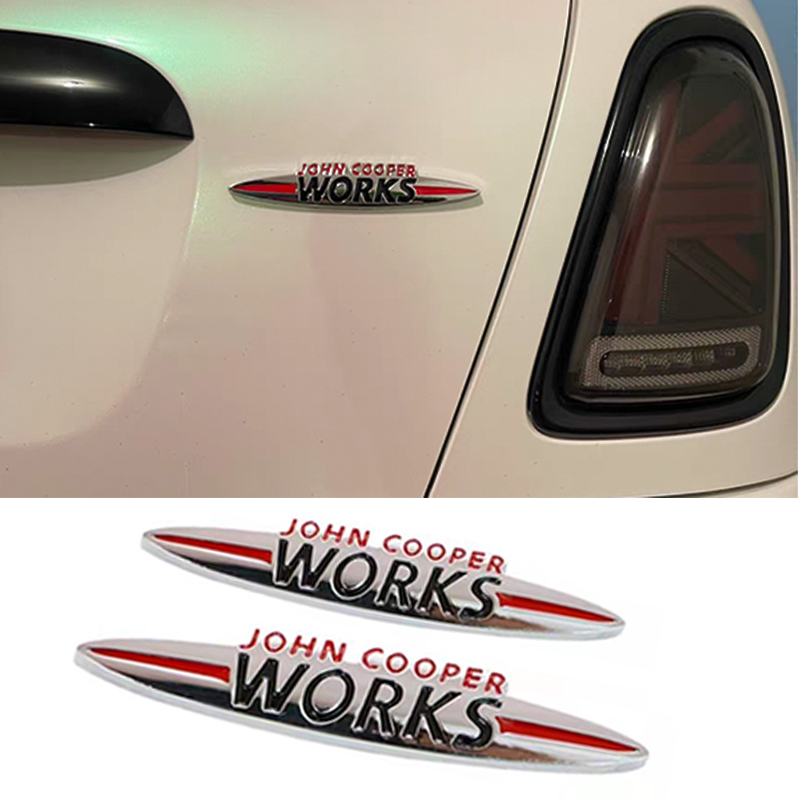 Car Front Grille Badge Emblem Sticker For Mini Cooper S JCW F54 F55 F56 F60 R50 R55 R56 R53 Chrome Metal Mini JCW LOGO Sticker