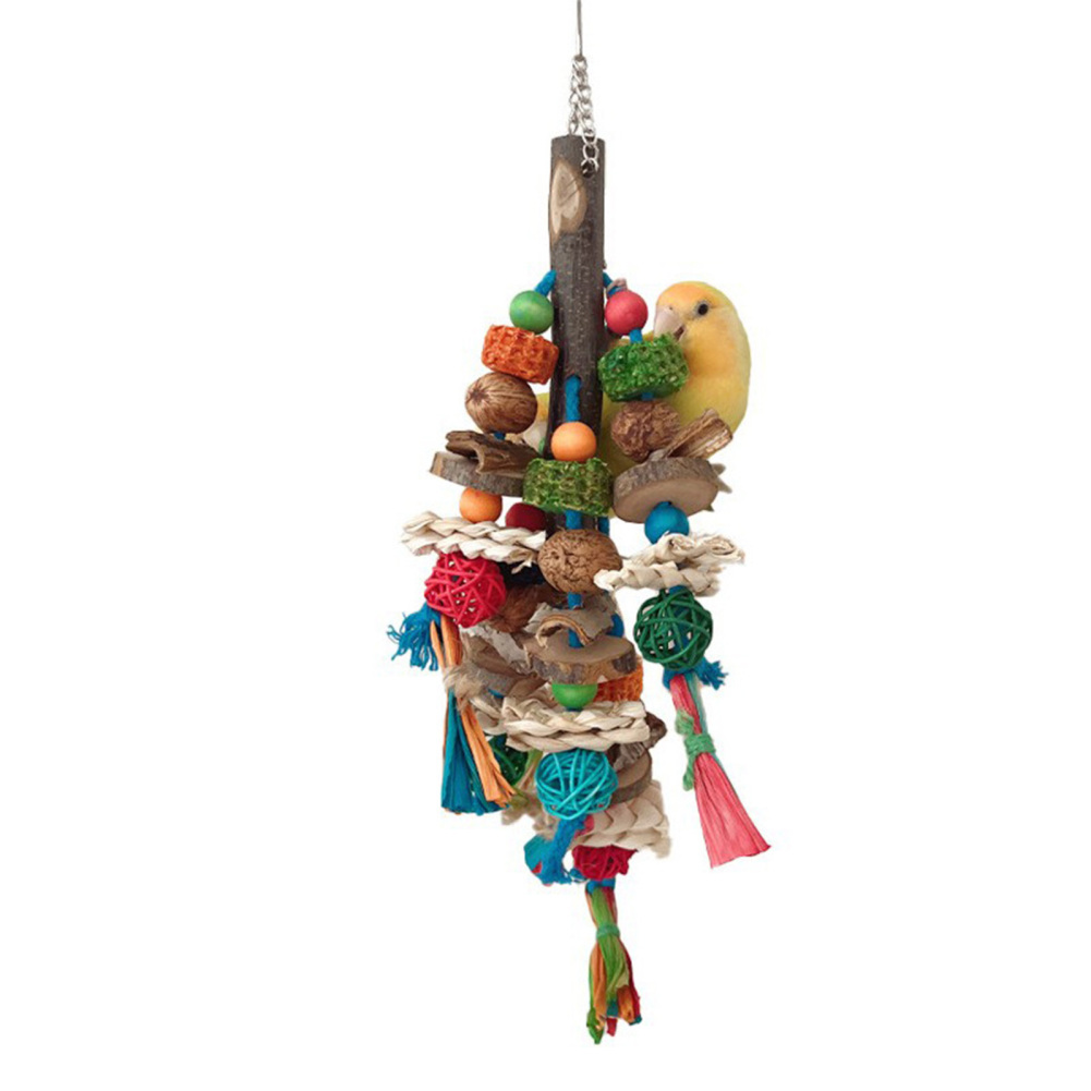 Bird Toys Parrot Chewing Toy Natural Wood Bird Chew Toys Medium Small Birds Cage Bite Toy For Lovebirds Cockatiels Parakeets