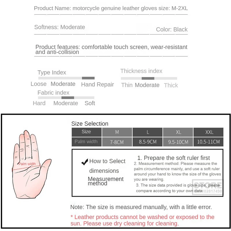 Breathable Motorcycle Gloves Genuine Leather Guantes Moto Motorbike Windproof Cycling Racing Men Women Goatskin