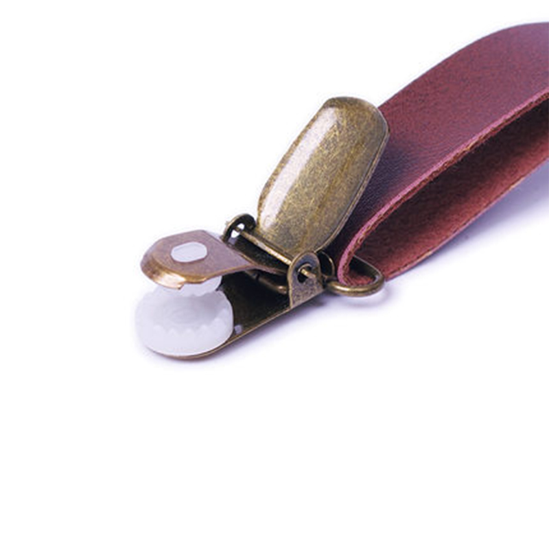 Women's Suspenders Retro bronze 3 buckle 1.3cm wide Synthetic Leathe ladies Pants Suspenders Woman Straps gift