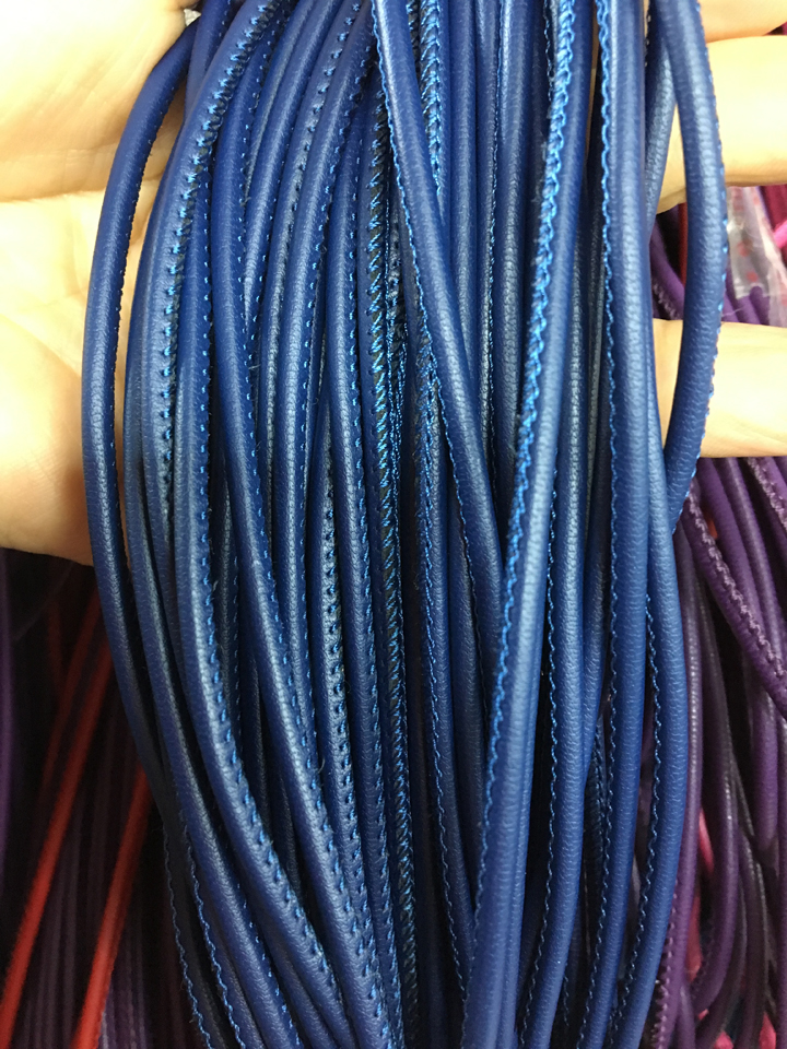 3MM Round Nappa Stitched Leather Cord High Quality Premium Leather Cord 10 meters/lot
