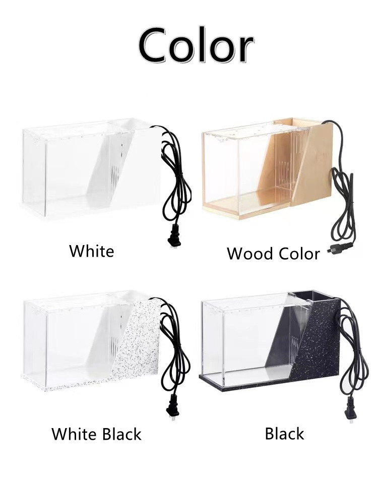 Acrylic Mini Fish Tank Mini Office Desktop Small Aquarium Tank With LED Touch Light